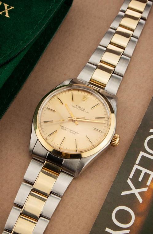 Rolex Oyster Perpetual 34mm / ref.1002 two tone / + Doos, Sieraden, Tassen en Uiterlijk, Horloges | Heren, Zo goed als nieuw, Polshorloge
