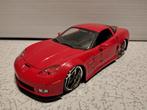 Jada Bigtime Muscle 2006 Corvette ZO6 rood 1:24 Diecast, Hobby en Vrije tijd, Modelauto's | 1:24, Ophalen of Verzenden, Zo goed als nieuw