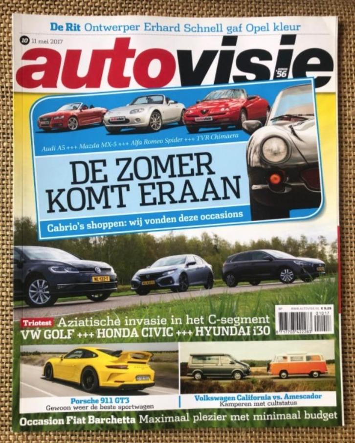 AutoVisie: Porsche 991, Alfa Spider Duetto, B Kadett, VW T2, Boeken, Auto's | Folders en Tijdschriften, Zo goed als nieuw, Algemeen
