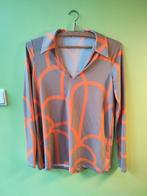 Leuke blouse van travelstof met print, Kleding | Dames, Blouses en Tunieken, Maat 38/40 (M), Beige, Ophalen of Verzenden, Onbekend