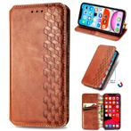iPhone 11 Luxe PU Lederen Ruitpatroon Wallet Case Set _Bruin, Verzenden, Nieuw, IPhone 11, Hoesje of Tasje