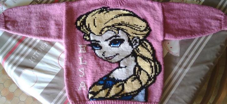 Elsa - Frozen - trui breipatroon, Hobby en Vrije tijd, Breien en Haken, Zo goed als nieuw, Breien, Patroon of Boek, Verzenden