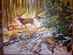 Herten in de sneeuw, Antiek en Kunst, Ophalen of Verzenden