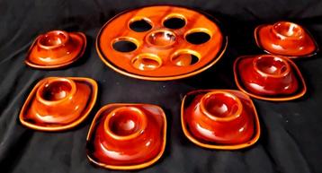 Set/7 St. Clement France eier serveerset beschikbaar voor biedingen