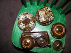 Servies met handbeschilderde bloemen., Ophalen of Verzenden