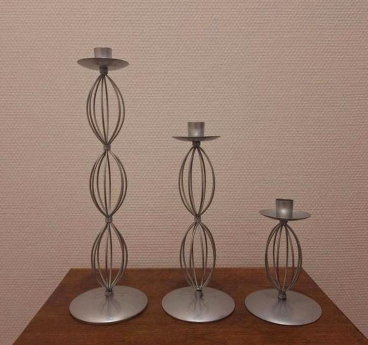 Vintage Ikea Sinnlig kandelaren 3 stuks grijs zilver kleurig, Huis en Inrichting, Woonaccessoires | Kandelaars en Kaarsen, Nieuw