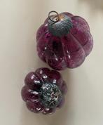Glazen kerstballen aubergine, Ophalen of Verzenden, Zo goed als nieuw