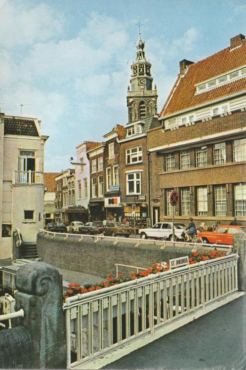 GOUDA St. Jans Brug Sluis Kerk en Mercedes NSU, Verzamelen, Ansichtkaarten | Nederland, Gelopen, Zuid-Holland, 1960 tot 1980, Verzenden