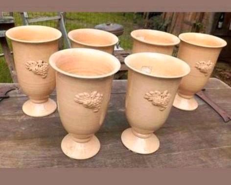 Vintage Aardewerk Bloempotten op Voet, Tuin en Terras, Bloempotten, Gebruikt, Aardewerk, Binnen, Balkon, Tuin, Minder dan 40 cm