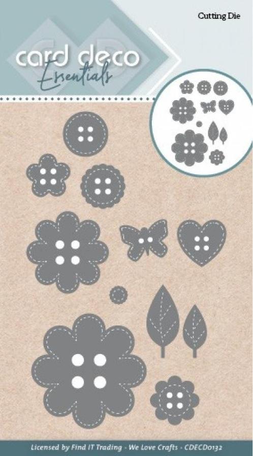Card Deco Essentials Cutting Die Buttons CDECD0132, Hobby en Vrije tijd, Kaarten | Zelf maken, Nieuw, Pons of Mal, Overige thema's