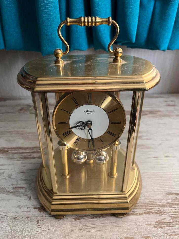 Bardi Quartz Pendule Klok messing, Antiek en Kunst, Antiek | Klokken, Ophalen of Verzenden