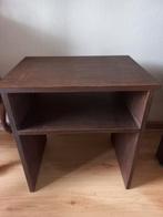 Vintage oud eikenhouten bijzettafel met tussenruimte, Antiek en Kunst, Ophalen