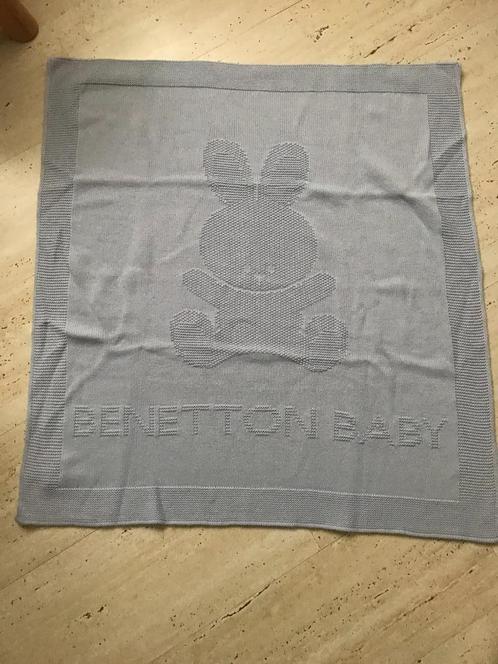 Deken baby Benetton licht blauw, Kinderen en Baby's, Dekens, Slaapzakjes en Inbakerproducten, Zo goed als nieuw, Deken, Ophalen