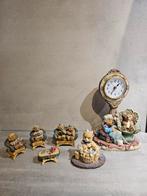 Beren Beeldjes Collectie met Klok, Antiek en Kunst, Ophalen of Verzenden