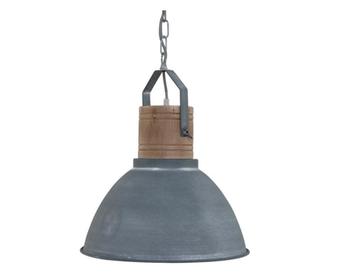 Stoere hanglamp met houten detail. beschikbaar voor biedingen