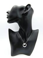 Zilveren designketting met hanger vol zirkonia's, Gebruikt, Overige voorstellingen, Info@zilverwebsite.nl, Verzenden