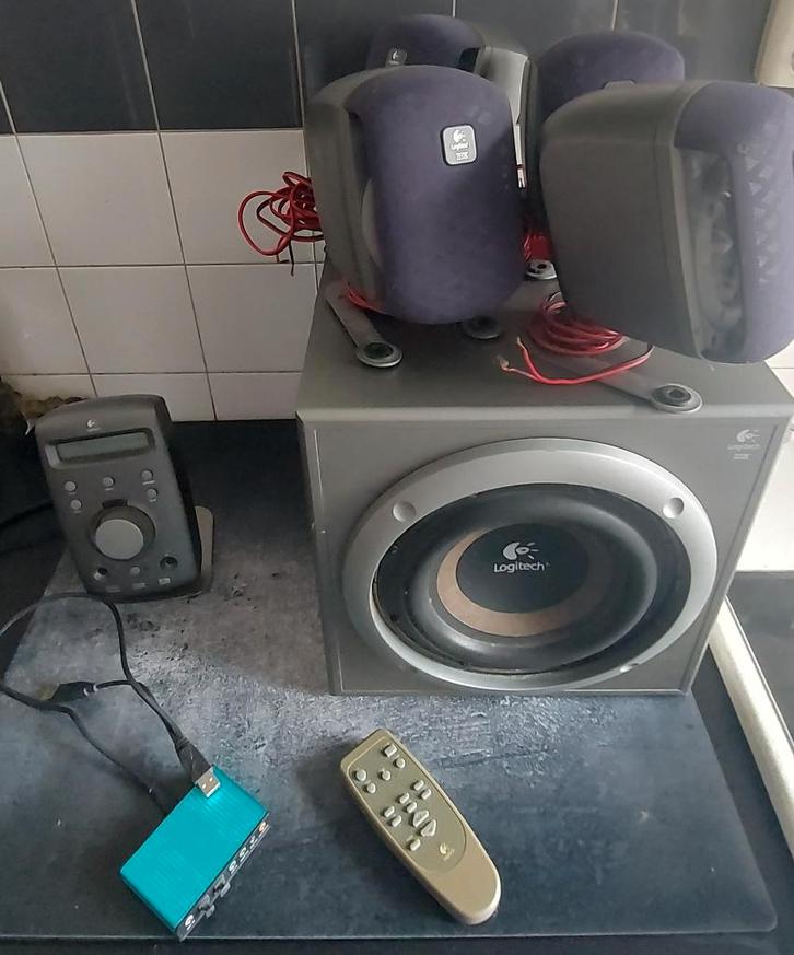 Logitech Z-680 4.1 Speaker set, Computers en Software, Pc speakers, Gebruikt, Audiokanaal 5.1, Ophalen