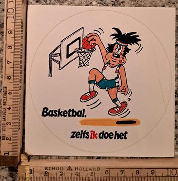 Vintage sport sticker Basketbal zelfs ik doe het strip is in beschikbaar voor biedingen