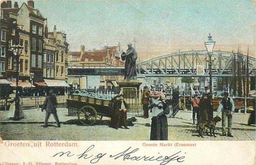 (388-176-035) Rotterdam Groote Markt, Verzamelen, Ansichtkaarten | Nederland, Zuid-Holland, Verzenden