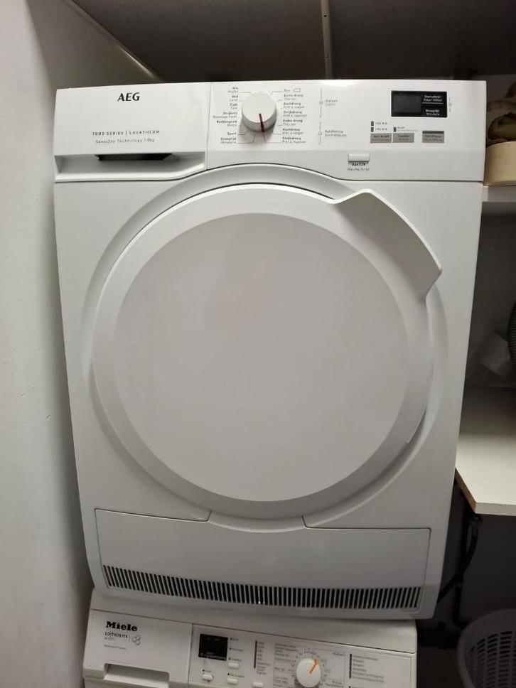 8KG Warmtepomp Droger AEG, Witgoed en Apparatuur, Wasdrogers, Zo goed als nieuw, Overige typen, Voorlader, 8 tot 10 kg, 85 tot 90 cm