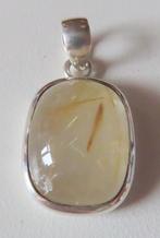 Koopje! Zilveren hanger (no 39) met rutiel kwarts, incl verz, Verzenden, Zo goed als nieuw, Met edelsteen, Zilver