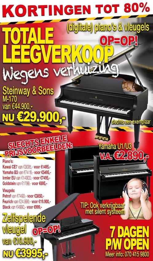 TOTALE LEEGVERKOOP bij Pianometropool - Wegens verhuizing!, Muziek en Instrumenten, Piano's, Nieuw, Piano, Zwart, Digitaal, Hoogglans
