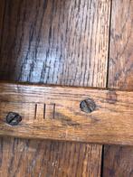 Prachtige doorleefde butalist vintage tafel, Ophalen, Gebruikt, Eikenhout, 75 tot 100 cm