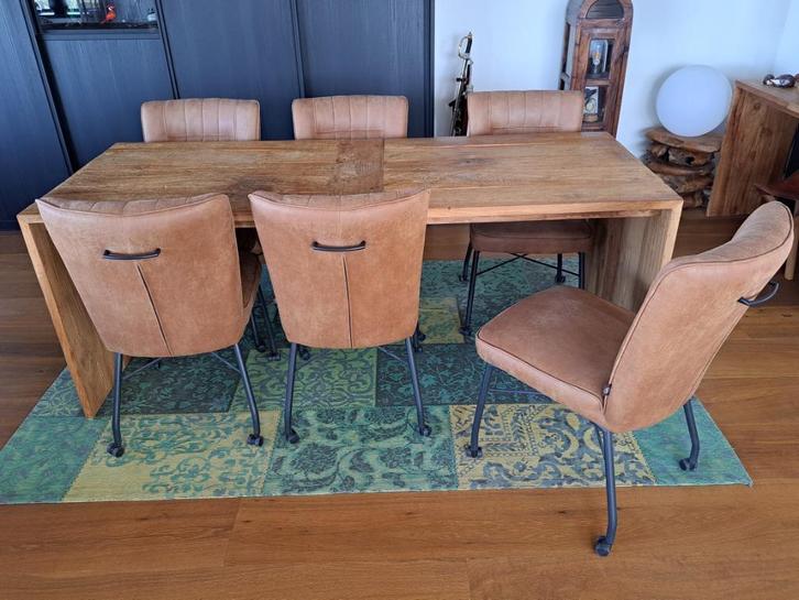 Prachtig en sfeervol eetkamerset, Huis en Inrichting, Tafels | Eettafels, Nieuw, 50 tot 100 cm, 200 cm of meer, Vijf personen of meer