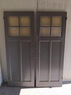 Nostalgische Massief Grenen Binnendeuren met Glas 2 stuks, Doe-het-zelf en Verbouw, Deuren en Horren, Ophalen, Gebruikt, Minder dan 80 cm