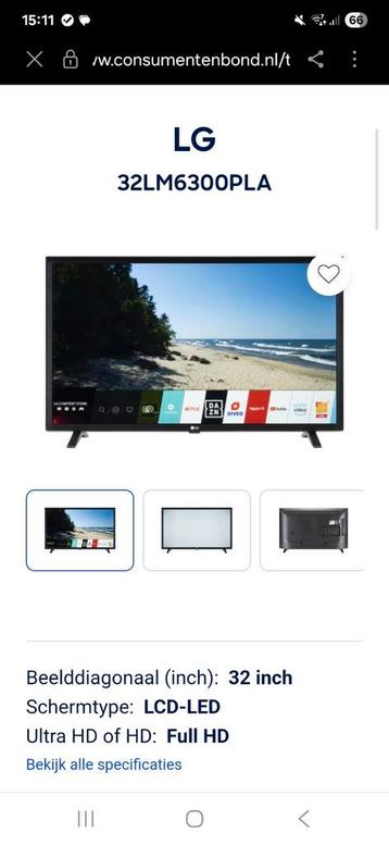 LG smart tv 32 inch zwart met tv beugel en pootjes beschikbaar voor biedingen