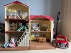 Sylvanian Families landhuis met meubels en auto, Ophalen of Verzenden, Zo goed als nieuw, Poppenhuis