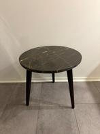 Zwart marmeren salontafel, Ophalen, Overige materialen, Minder dan 50 cm, Rond
