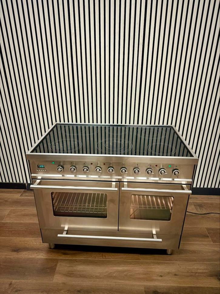 Luxe Boretti keramische Fornuis met 6 zones 2 ovens 100 cm, Witgoed en Apparatuur, Fornuizen, Zo goed als nieuw, Vrijstaand, Gas
