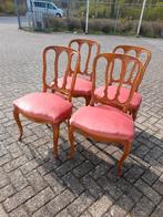 Set 4 Queen ann styl stoelen opnieuw gestoffeerd rose velour, Huis en Inrichting, Stoelen, Ophalen of Verzenden