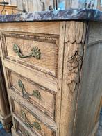 Landelijk Frans Eiken kastjes met Marmeren Blad, Ophalen, Gebruikt