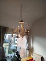 2 Witte Acryl Metalen Kroonluchters 18 lampen Zwanenhals, Ophalen, Gebruikt, 50 tot 75 cm, Metaal