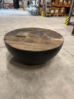 Salontafel Raft - Hardhout en metaal - Rond, Huis en Inrichting, 50 tot 100 cm, Rond, 50 tot 100 cm, Zo goed als nieuw