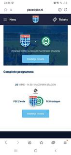 4x kaarten pec zwolle mag goedkoop weg, Tickets en Kaartjes, Drie personen of meer
