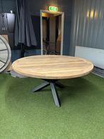 Teakhouten tuintafel rond 160cm - zwart, Tuin en Terras, Tuintafels, Ophalen of Verzenden, Gebruikt, Rond, Teakhout