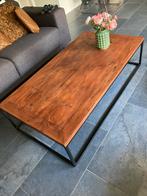 Stoere hout/metaal salontafel 1.50/80cm, Huis en Inrichting, Tafels | Salontafels, Zo goed als nieuw, Metaal, Minder dan 50 cm