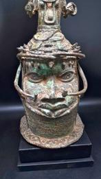 HERDENKINGS BRONZEN OBA-HOOFD IFE BINI EDO - NIGERIA, Ophalen of Verzenden, Brons