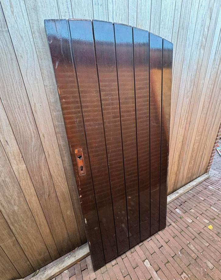 Oude Poortdeur ronde toog - Zelf Opknappen, Doe-het-zelf en Verbouw, Deuren en Horren, Gebruikt, Buitendeur, 200 tot 215 cm, 80 tot 100 cm
