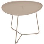 Fermob Cocotte bijzettafeltje kleur Nutmeg (zandkleur), Tuin en Terras, Ophalen, Zo goed als nieuw, Ovaal, Aluminium