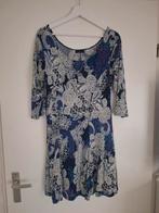 Blauwe jurk met print - Dass & Co - Maat M, Kleding | Dames, Maat 38/40 (M), Blauw, Zo goed als nieuw, Boven de knie