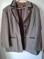 Geruit geblokt colbert jasje wol L, Bruin, Donna Enrica, Maat 42/44 (L), Ophalen of Verzenden