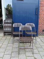 6x unieke klapstoelen ijzer van Lyon, Usa, webbing, Ophalen