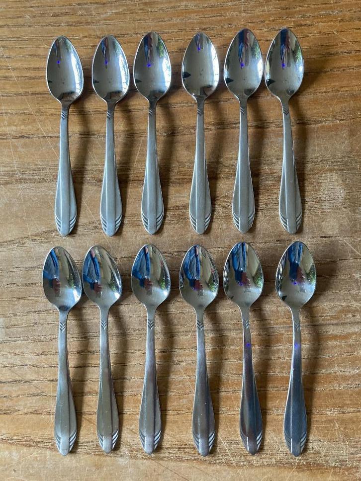 12x Vintage Gero Zilmeta visgraat advocaat likeurlepeltjes, Antiek en Kunst, Antiek | Bestek, Ophalen of Verzenden