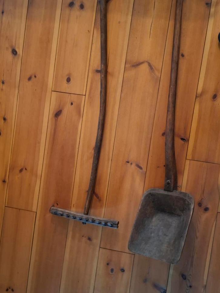 Antieke houten schep en hark, Antiek en Kunst, Antiek | Gereedschap en Instrumenten, Ophalen