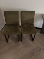 2 Olijfgroene Eetkamerstoelen van Profijt Meubels, Huis en Inrichting, Ophalen, Twee, Overige kleuren, Zo goed als nieuw