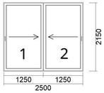 Kunststof Slide Schuifpui B250 H215cm Antraciet, Doe-het-zelf en Verbouw, Kozijnen en Schuifpuien, Niet ingevuld, Kunststof, Niet ingevuld